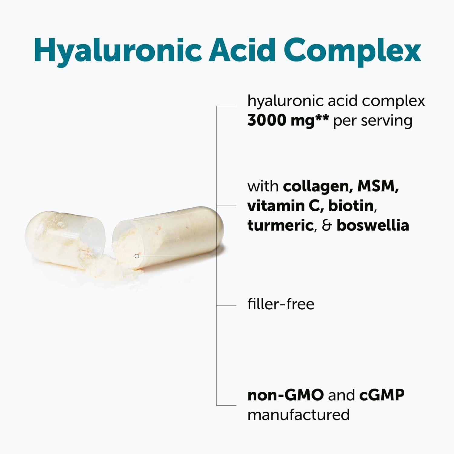 image:imageMicro Ingredients Hyaluronic Acid Complex 240 Vegetarian Capsules with Collagen MSM Vitamin C Biotin Turmeric amp Boswellia NonGMO FillerFree cGMP Manufactured amp Lab Tested