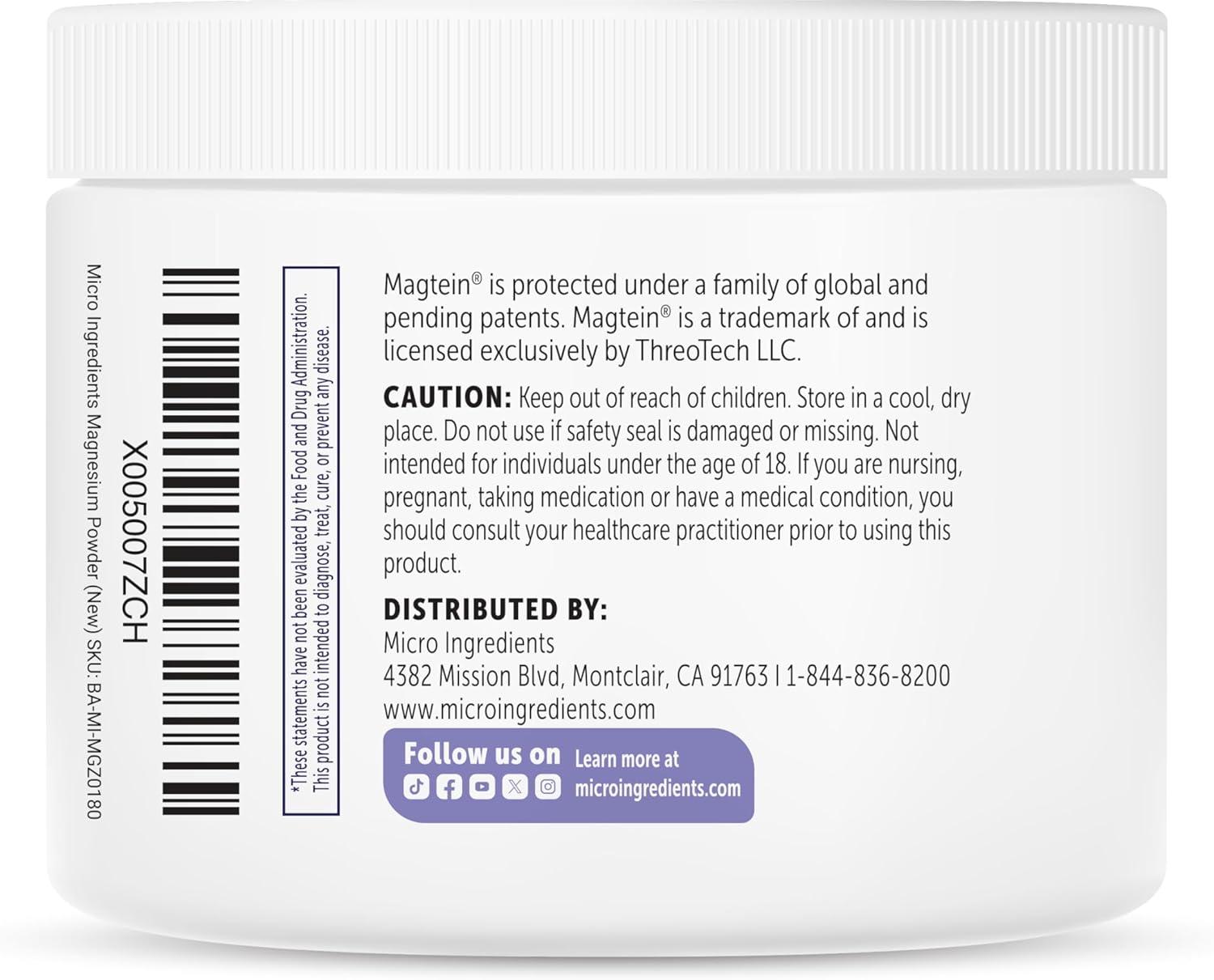 image:imageMicro Ingredients Mag Duo Magtein Magnesium LThreonate amp Magnesium Glycinate Powder Restful Sleep Calm amp Focus Support 2in1 Advanced Magnesium Formula SugarFree Lemonade Flavor