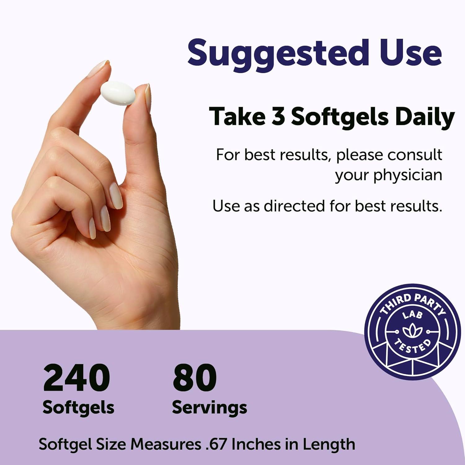 image:imageMicro Ingredients Magnesium Glycinate 800 mg Per Serving 240 Softgels Chelated Magnesium Supplement with MCT Oil NonGMO Gluten Free No Soy