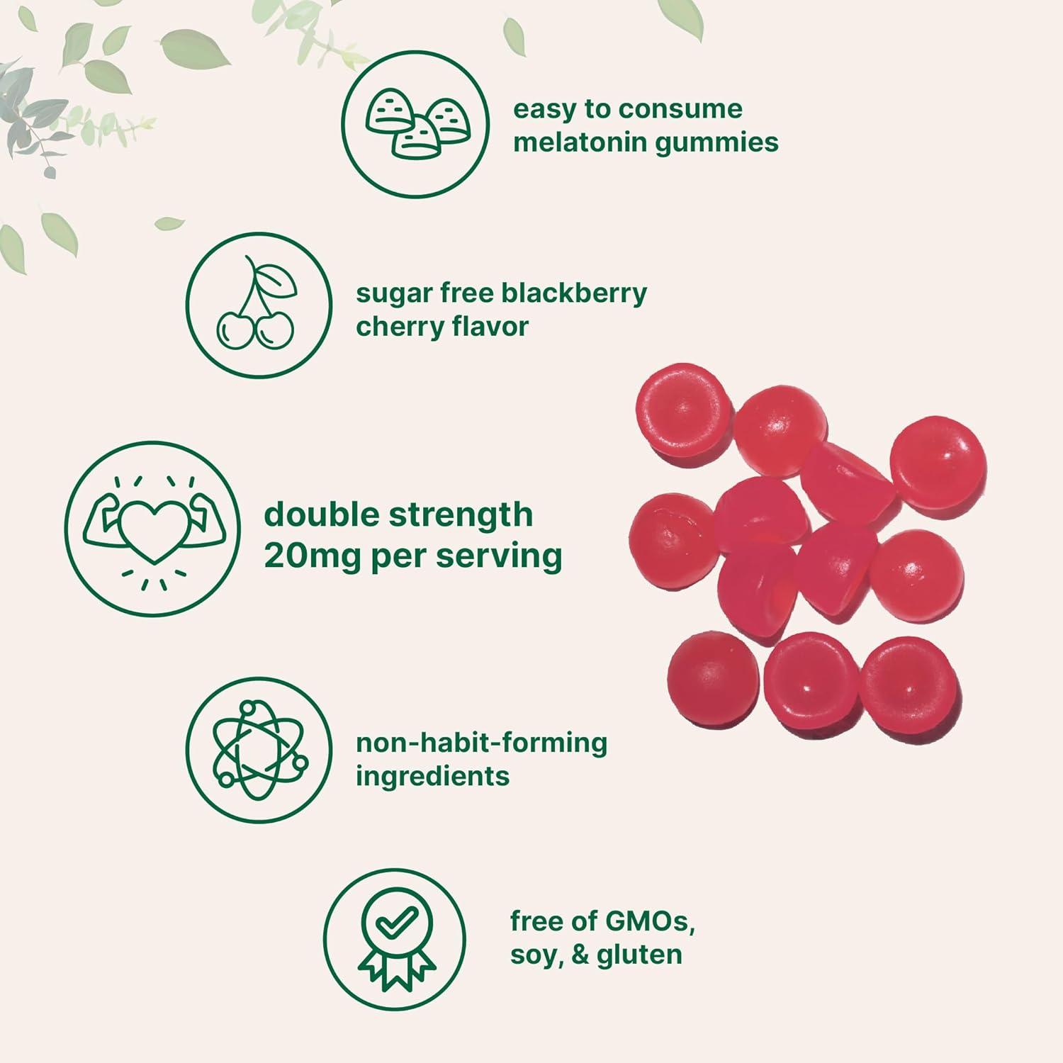 image:imageMicro Ingredients Melatonin 20mg Gummies for Adults 120 Count Sleep Aid 10mg Melatonin per Gummy Sugar Free BlackBerry Cherry Flavor No Drug NonHabitForming NonGMO Gluten Free