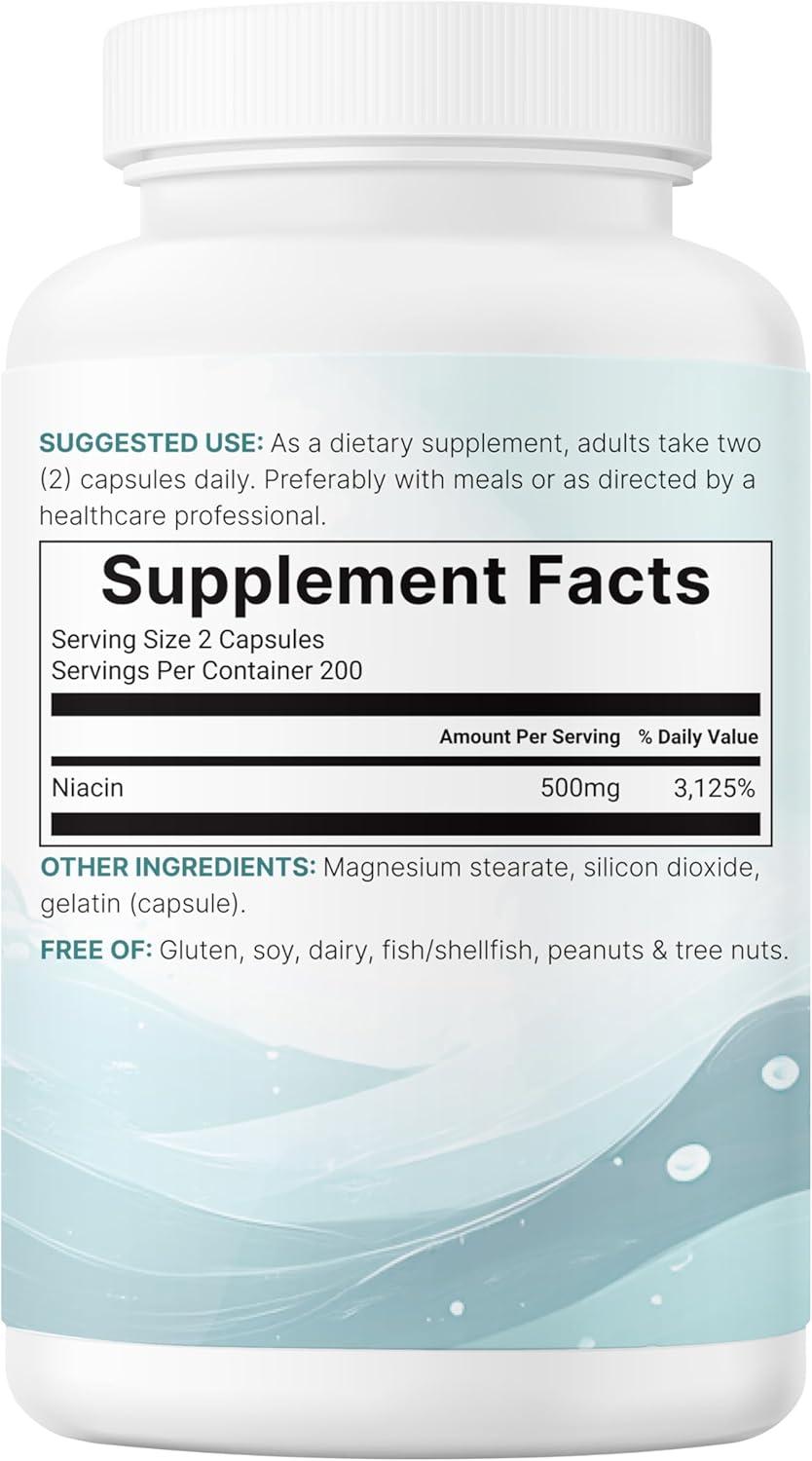 image:imageMicro Ingredients Niacin 500mg Per Serving 400 Capsules Flush Free B3 Vitamins Double Strength Essential B Vitamin Supplement Skin Care Health amp Energy Support NonGMO Gluten Free