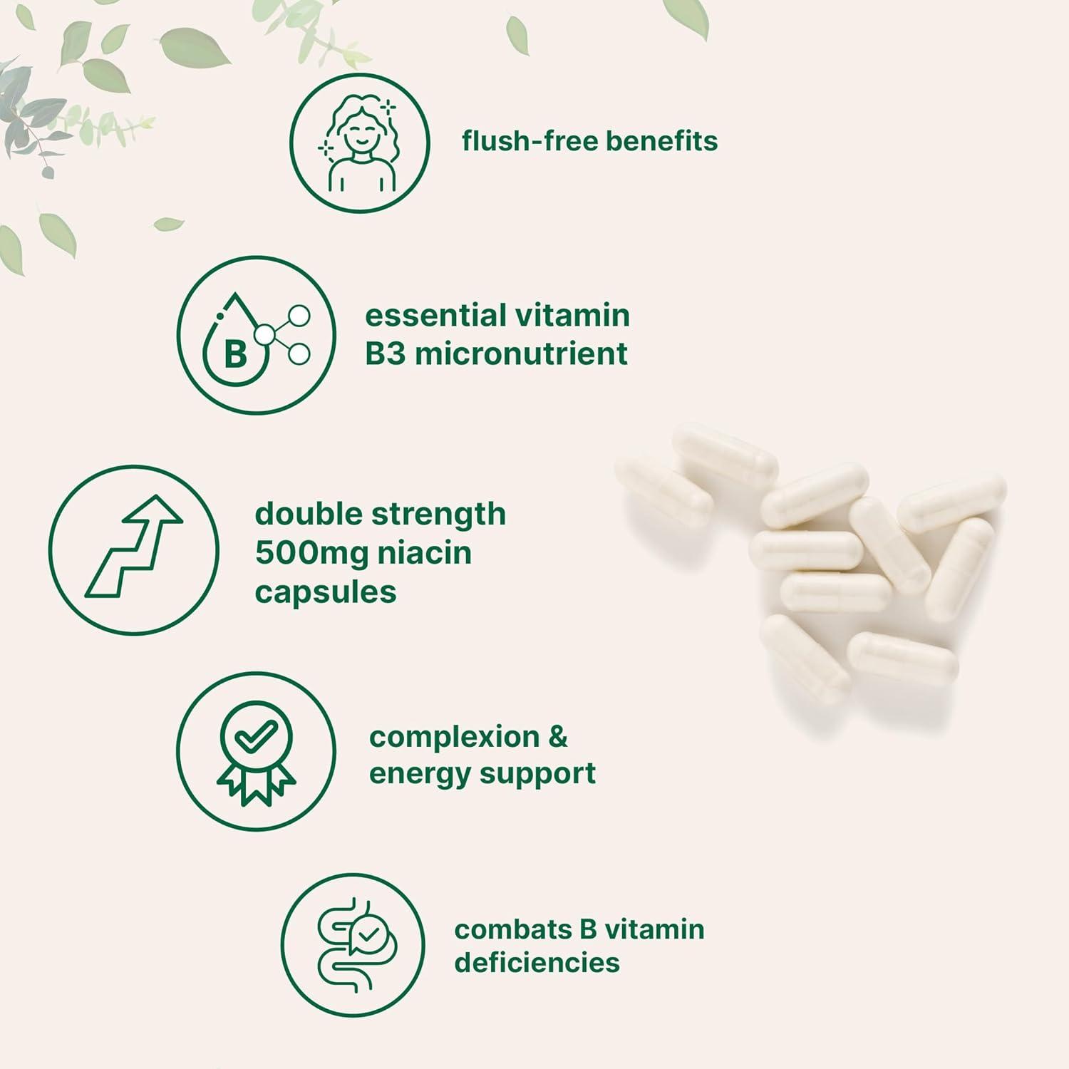 image:imageMicro Ingredients Niacin 500mg Per Serving 400 Capsules Flush Free B3 Vitamins Double Strength Essential B Vitamin Supplement Skin Care Health amp Energy Support NonGMO Gluten Free