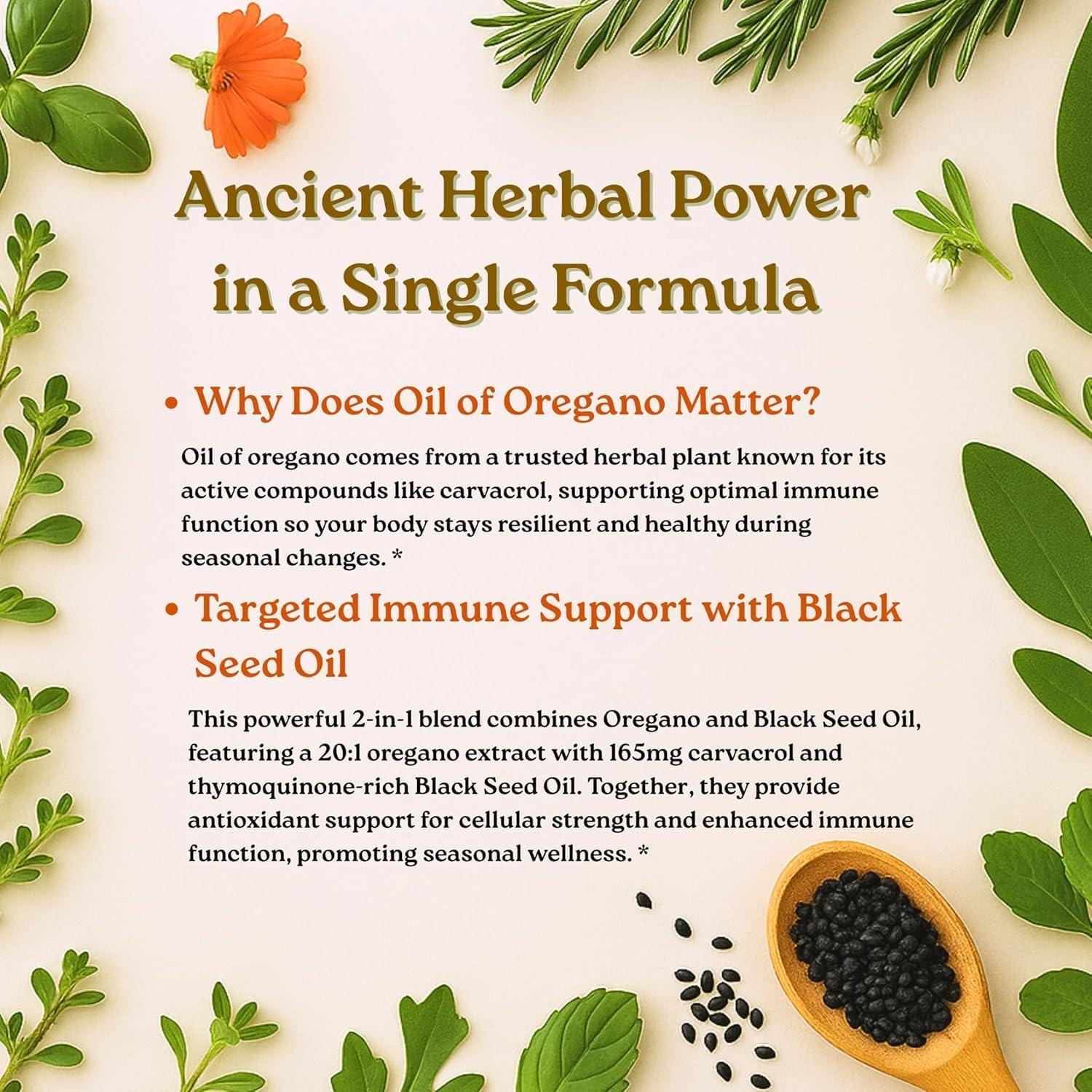 image:imageMicro Ingredients Oil of Oregano Softgels 300 Count 2 in 1 Formulated with Black Seed Oil 4X Strength Carvacrol amp Thymoquinone Plant Based NonGMO300 Count Pack of 1