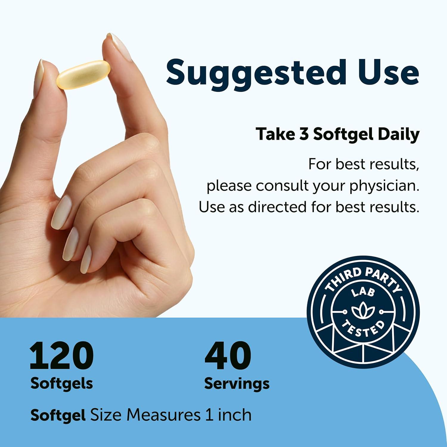 image:imageMicro Ingredients Omega 3 Fish Oil Supplements 3000mg Per Serving 240 Softgels Lemon Flavored Burpless EPA 540mg DHA 360mg Deep Sea Fish120 Count Pack of 1