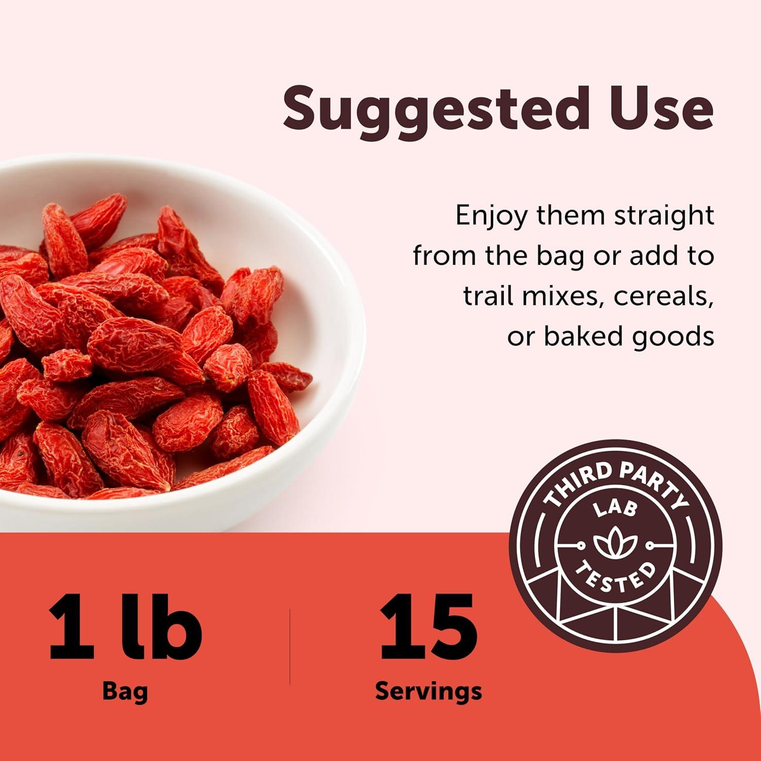 image:imageMicro Ingredients Organic Goji Berries 1lb 16oz Large Whole SunDried Berries Raw Superfood Wolfberries Natural Flavor for Trail Mix Juice amp Tea Sulfate Free Vegan Friendly NonGMO16 Ounce Pack of 1