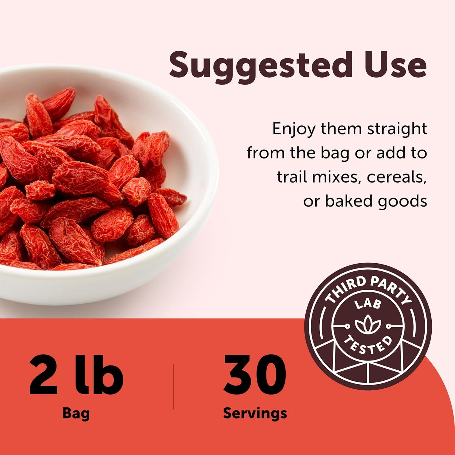 image:imageMicro Ingredients Organic Goji Berries 1lb 16oz Large Whole SunDried Berries Raw Superfood Wolfberries Natural Flavor for Trail Mix Juice amp Tea Sulfate Free Vegan Friendly NonGMO32 Ounce Pack of 1