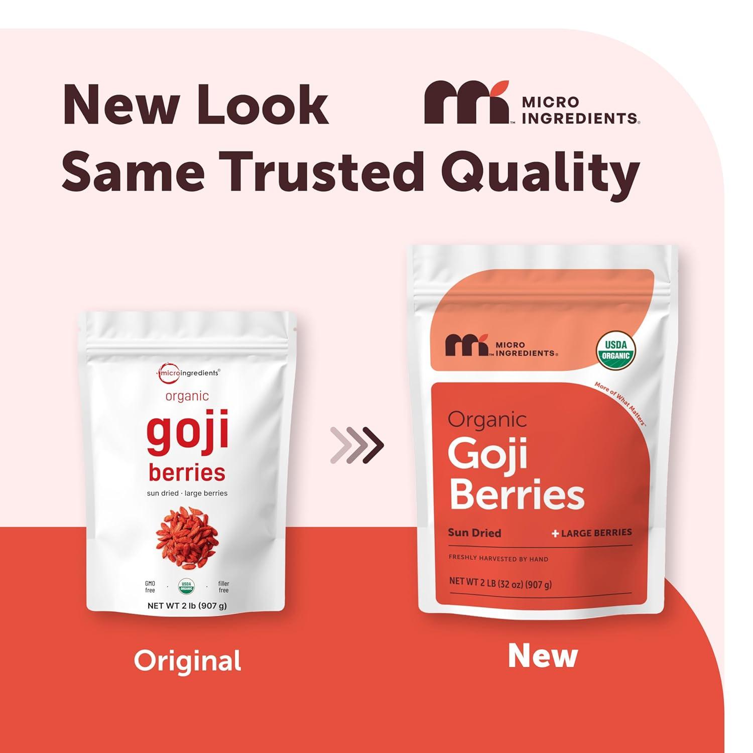 image:imageMicro Ingredients Organic Goji Berries 1lb 16oz Large Whole SunDried Berries Raw Superfood Wolfberries Natural Flavor for Trail Mix Juice amp Tea Sulfate Free Vegan Friendly NonGMO32 Ounce Pack of 1