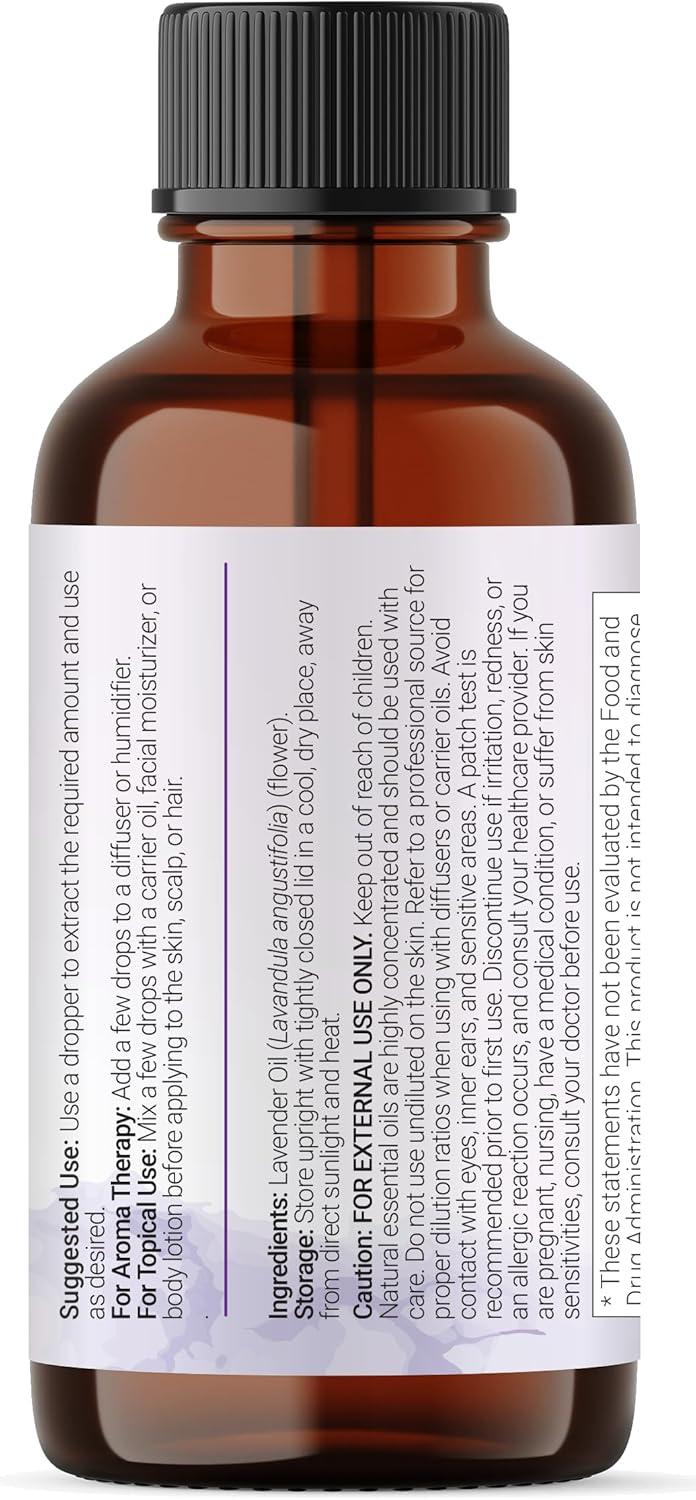 image:imageMicro Ingredients Pure Lavender Essential Oil 8 fl oz Premium Grade Liquid Drops DIY for Natural Aromatherapy Soap Lotion Diffuser Candles Body amp Scalp Massages Soothing Floral Aroma