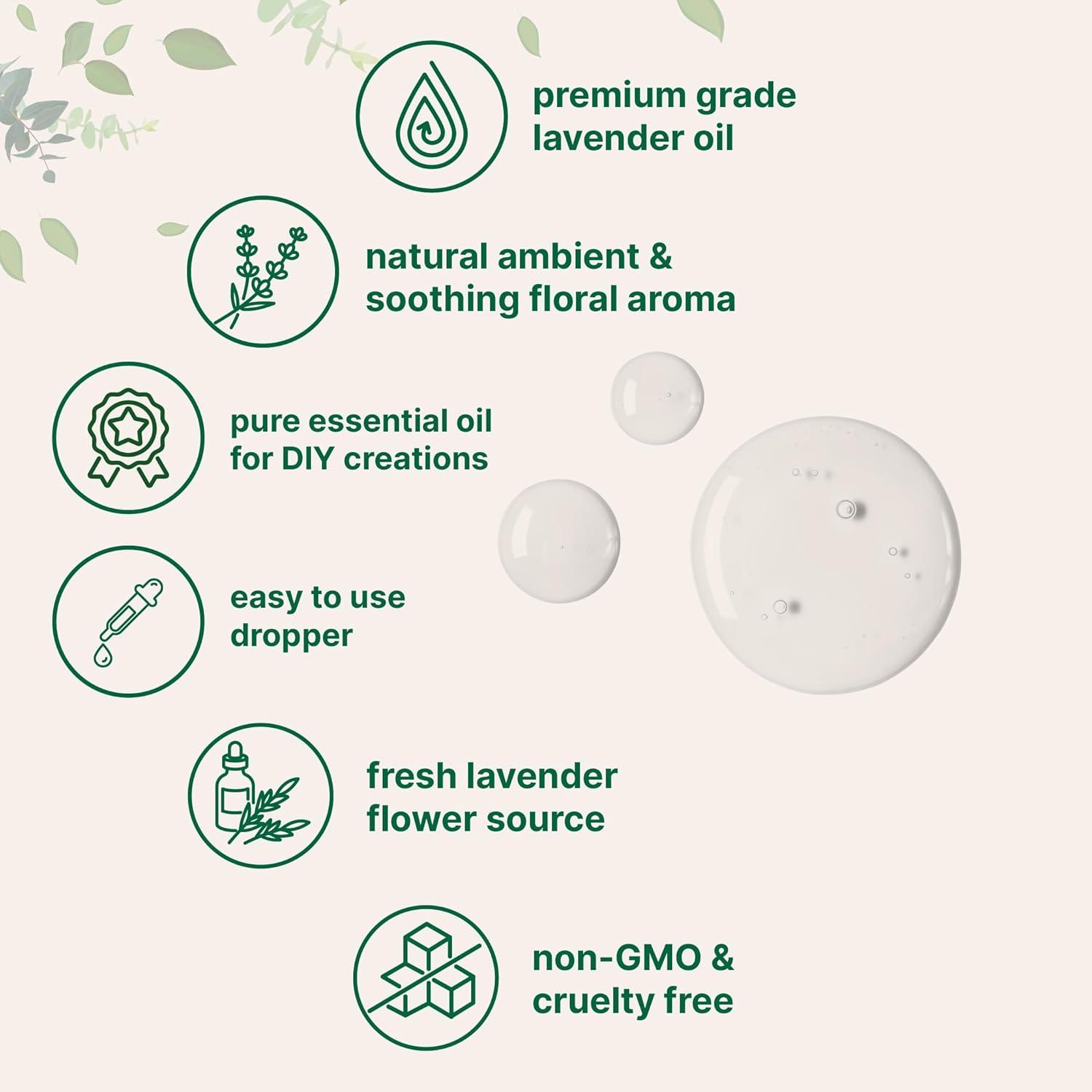 image:imageMicro Ingredients Pure Lavender Essential Oil 8 fl oz Premium Grade Liquid Drops DIY for Natural Aromatherapy Soap Lotion Diffuser Candles Body amp Scalp Massages Soothing Floral Aroma