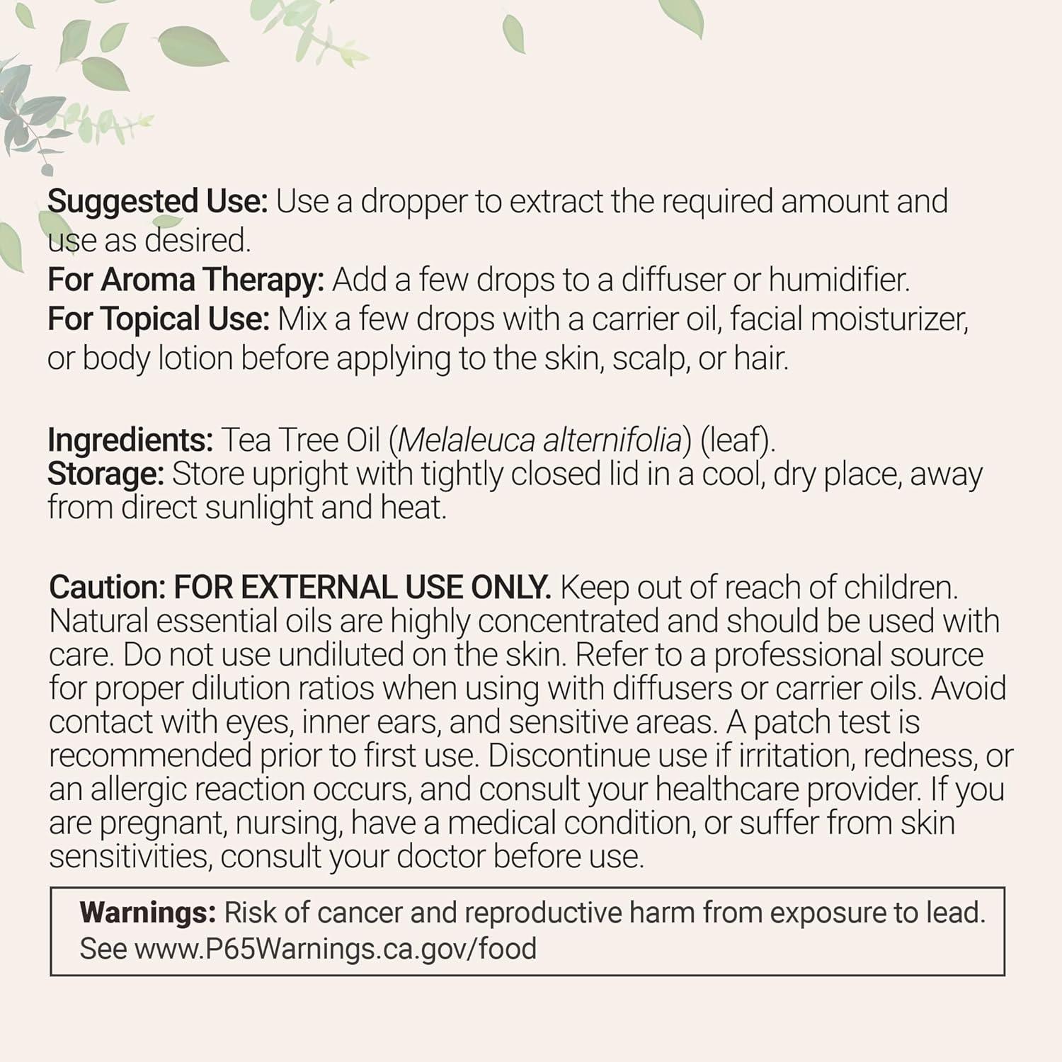 image:imageMicro Ingredients Pure Tea Tree Essential Oil 8 fl oz Premium Grade Liquid Drops DIY for Natural Aromatherapy Soap Diffuser Candles Body amp Scalp Massages Purifying amp Refreshing Aroma