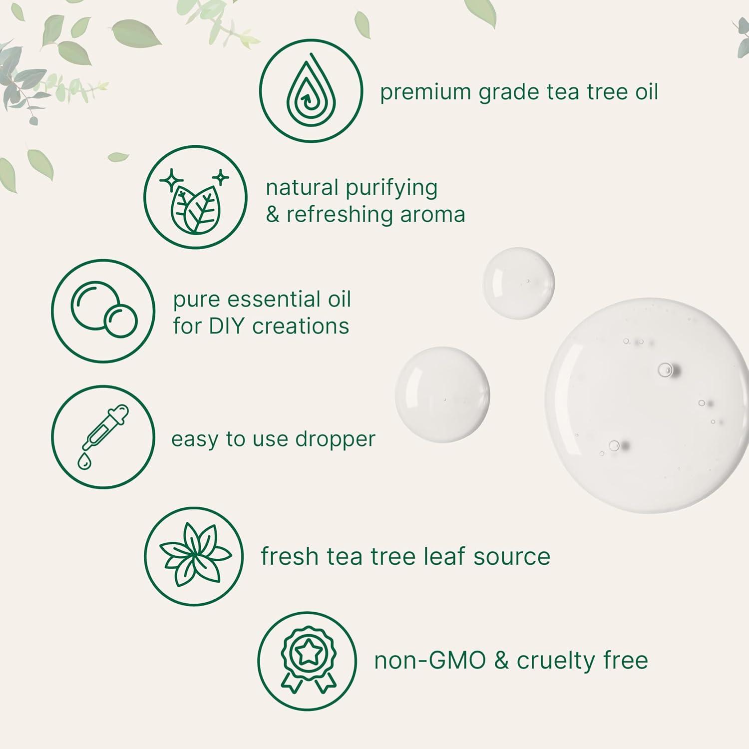 image:imageMicro Ingredients Pure Tea Tree Essential Oil 8 fl oz Premium Grade Liquid Drops DIY for Natural Aromatherapy Soap Diffuser Candles Body amp Scalp Massages Purifying amp Refreshing Aroma