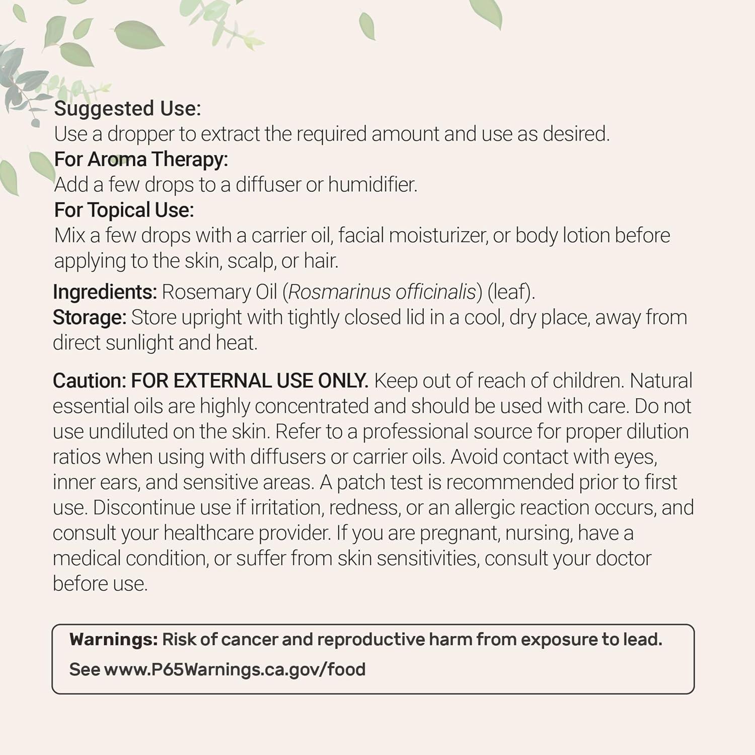 image:imageMicro Ingredients Rosemary Essential Oil for Hair Scalp amp Skin 8 fl oz 100 Pure amp Natural with Dropper Aromatherapy Diffuser Soap Candle amp Massage Use Woody Herbal Aroma CrueltyFree