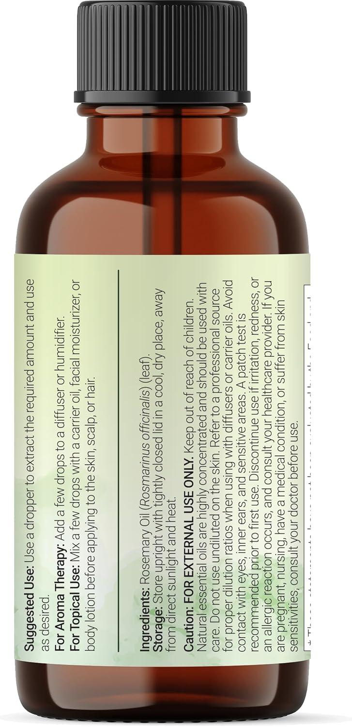 image:imageMicro Ingredients Rosemary Essential Oil for Hair Scalp amp Skin 8 fl oz 100 Pure amp Natural with Dropper Aromatherapy Diffuser Soap Candle amp Massage Use Woody Herbal Aroma CrueltyFree
