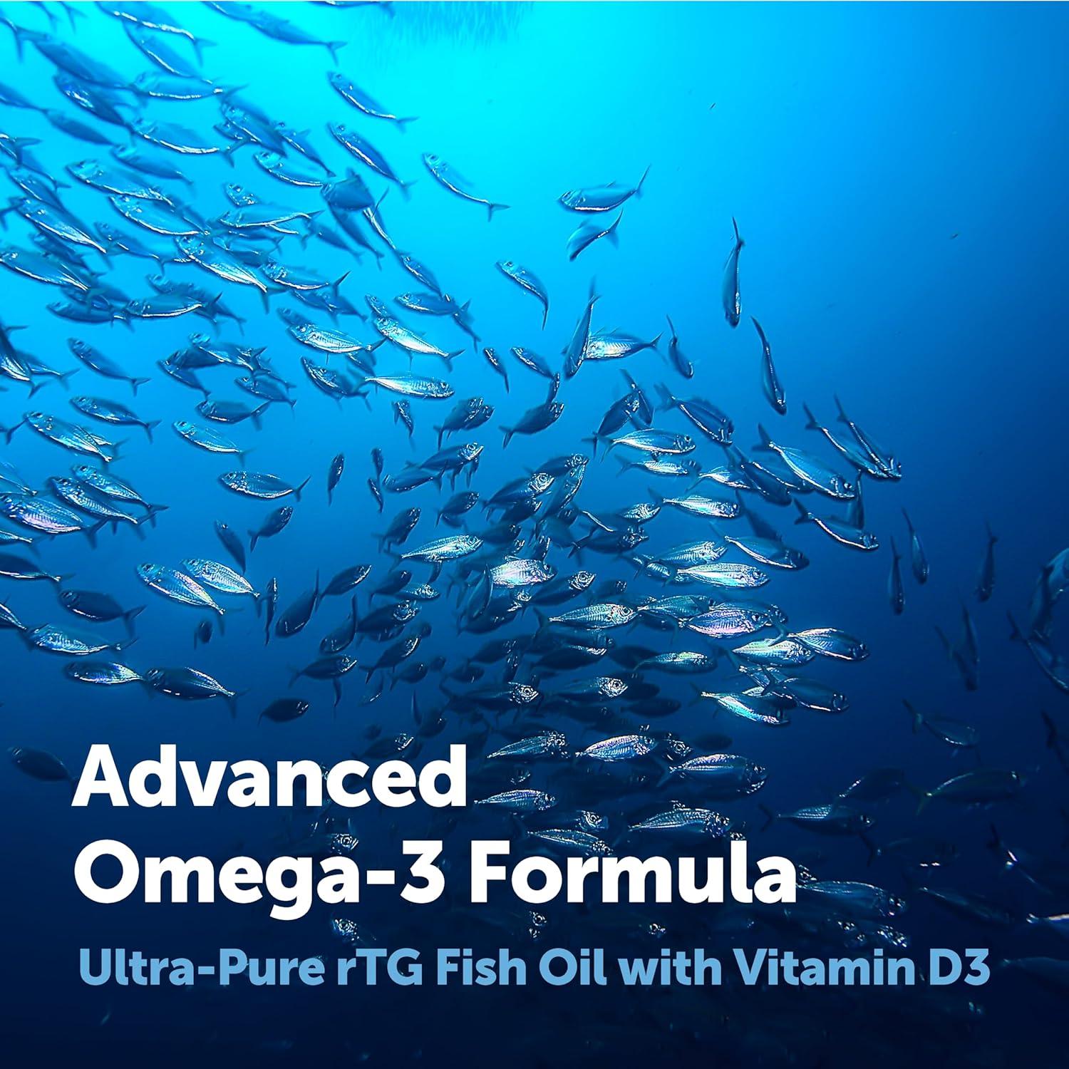 image:imageMicro Ingredients Supreme Omega3 Fish Oil wUltra High EPA amp DHA Burpless Softgels rTG Omega3 with Vitamin D3 WildCaught Cold DeepSea Fish Lemon Flavor Easy to Swallow 60ct120 Count Pack of 1