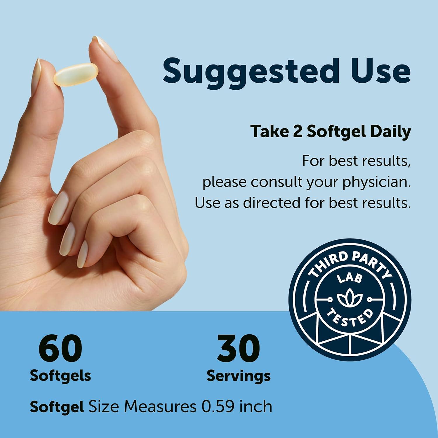 image:imageMicro Ingredients Supreme Omega3 Fish Oil wUltra High EPA amp DHA Burpless Softgels rTG Omega3 with Vitamin D3 WildCaught Cold DeepSea Fish Lemon Flavor Easy to Swallow 60ct60 Count Pack of 1