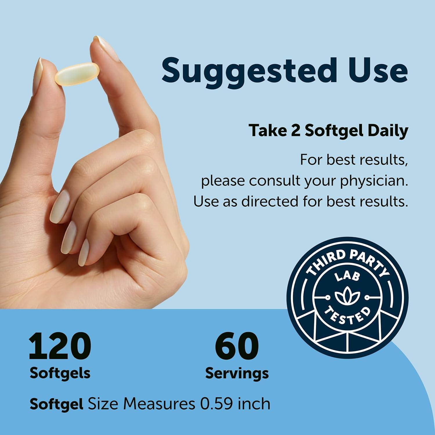 image:imageMicro Ingredients Supreme Omega3 Fish Oil wUltra High EPA amp DHA Burpless Softgels rTG Omega3 with Vitamin D3 WildCaught Cold DeepSea Fish Lemon Flavor Easy to Swallow 60ct120 Count Pack of 1