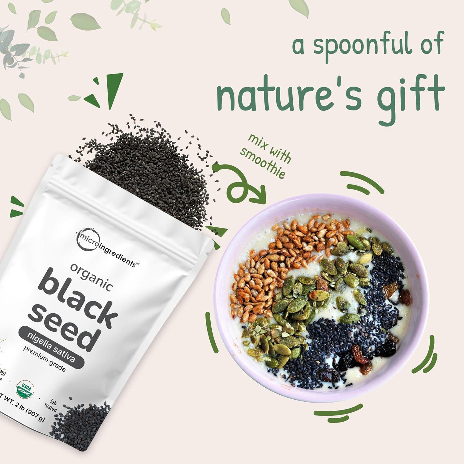 image:imageOrganic Black Cumin Seed Nigella Sativa 2lbs Premium Grade Whole Black Seed from Egypt Great for Baking Seasoning and Cooking Additive Free NonGMO Bulk Supply