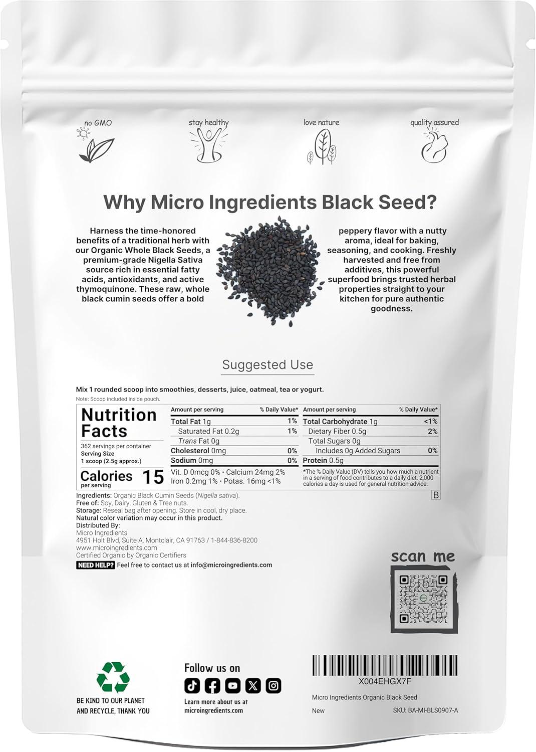 image:imageOrganic Black Cumin Seed Nigella Sativa 2lbs Premium Grade Whole Black Seed from Egypt Great for Baking Seasoning and Cooking Additive Free NonGMO Bulk Supply