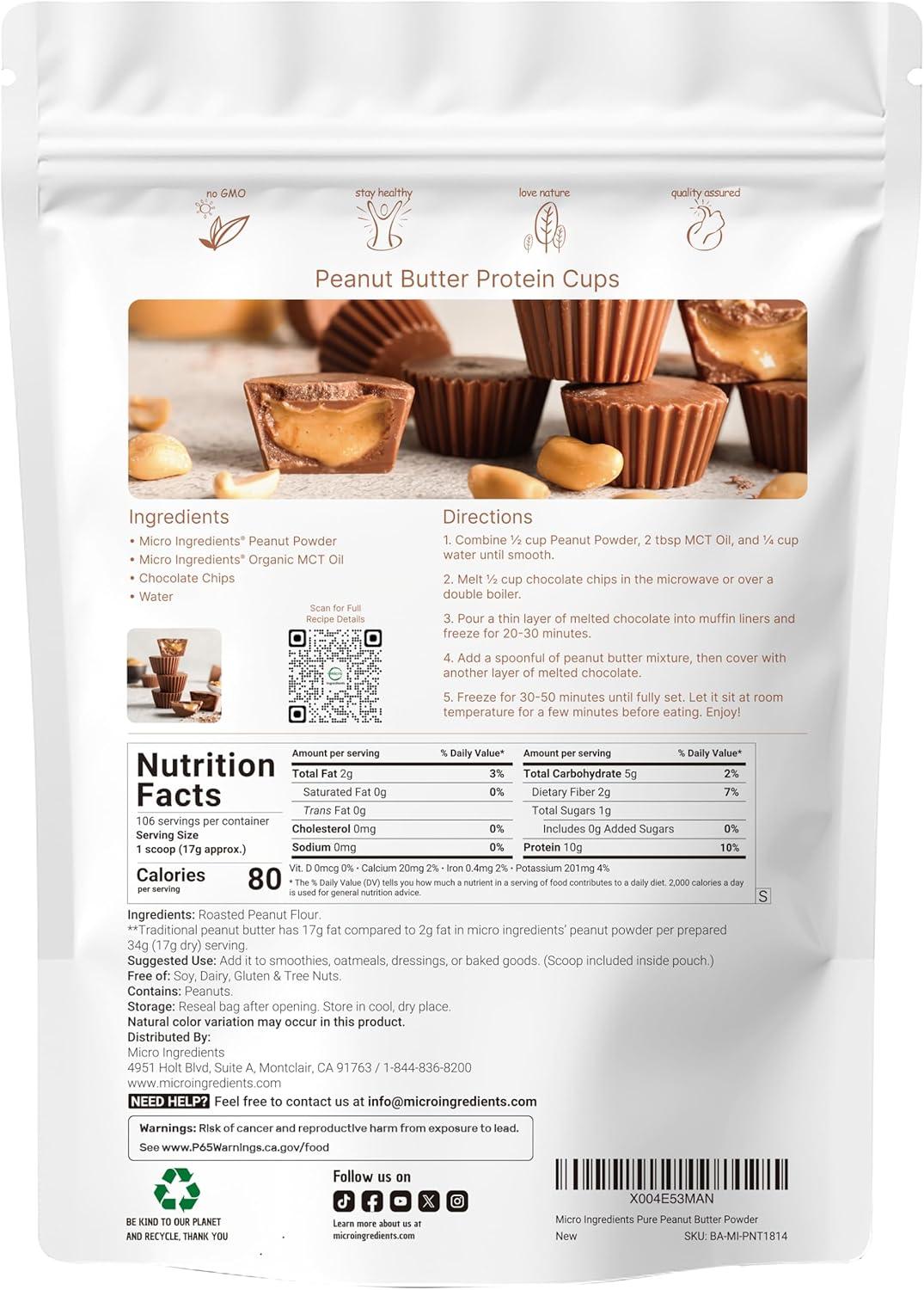 image:imagePure PB Peanut Butter Powder 4lbs 64oz 10g Protein amp 88 Less Fat No Added Sugar or Salt from Natural Fresh Roasted Peanuts Mixes Easily for Peanut Butter Spread amp Protein Powder NonGMO