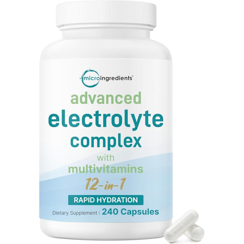image:imageAdvanced Electrolyte Complex Capsules for Hydration 240 Count Salt Pills with Himalayan Pink Salt Sodium Potassium amp Magnesium Sugar Free Electrolyte Tablets with Vitamin D3 amp B1 Zinc