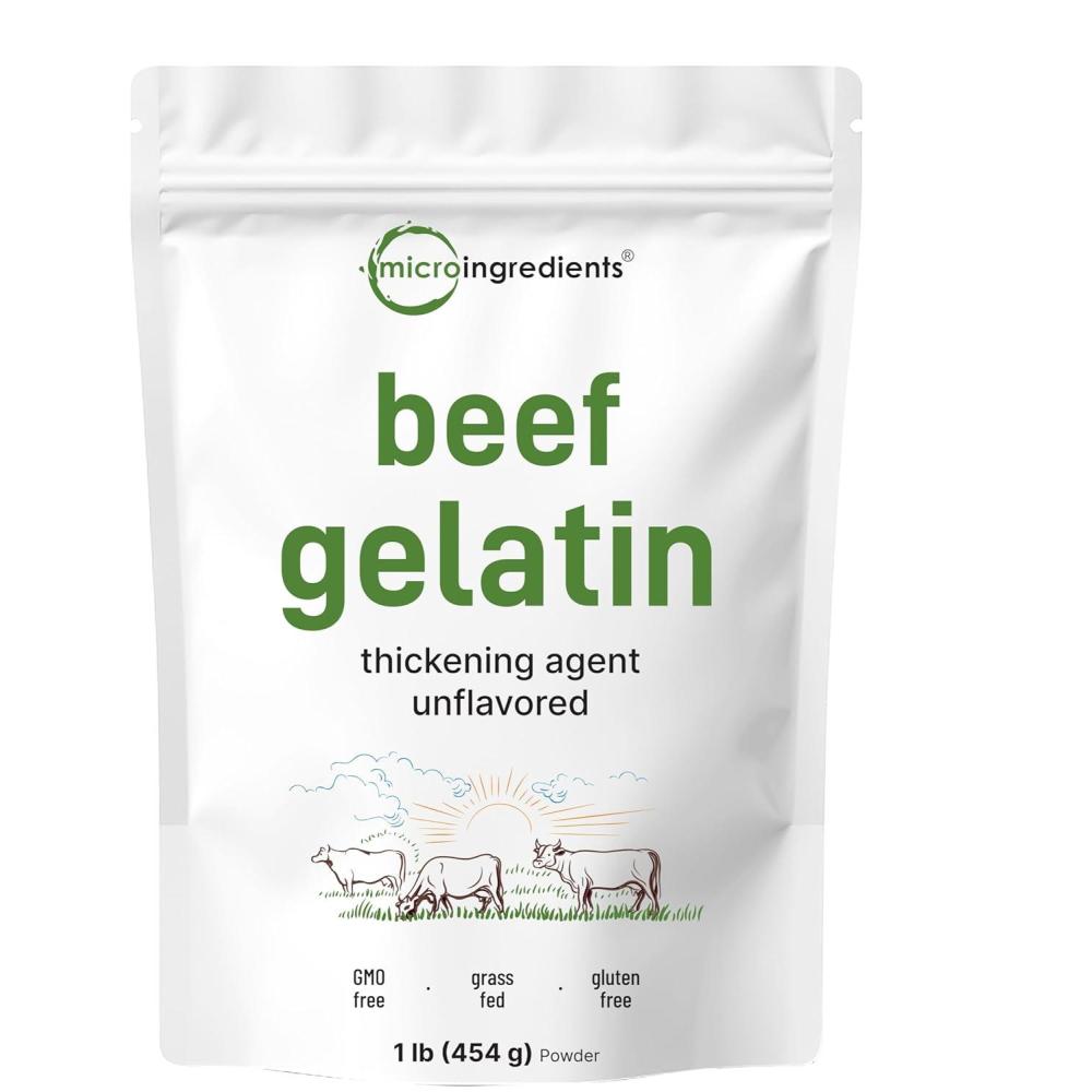 image:imageBeef Gelatin Powder 1lb Premium Source from GrassFed amp Pasture Raised Beef Unflavored Thickening Agent for Cooking amp Baking Natural Protein amp Collagen NonGMO Gluten Frees16 Ounce Pack of 1