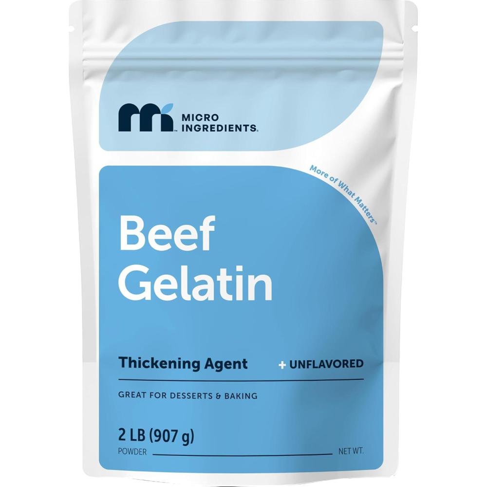 image:imageBeef Gelatin Powder 1lb Premium Source from GrassFed amp Pasture Raised Beef Unflavored Thickening Agent for Cooking amp Baking Natural Protein amp Collagen NonGMO Gluten Frees32 Ounce Pack of 1