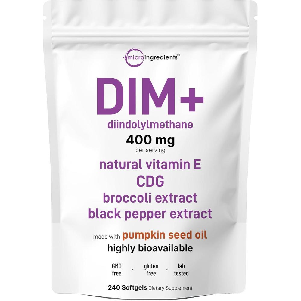 image:imageMicro Ingredients DIM Supplement 400mg for Men amp Women  240 Softgels with Pumpkin Seed Oil  Highly Bioavailable 7in1 Complex with Vitamin E CDG Broccoli amp Black Pepper Extract