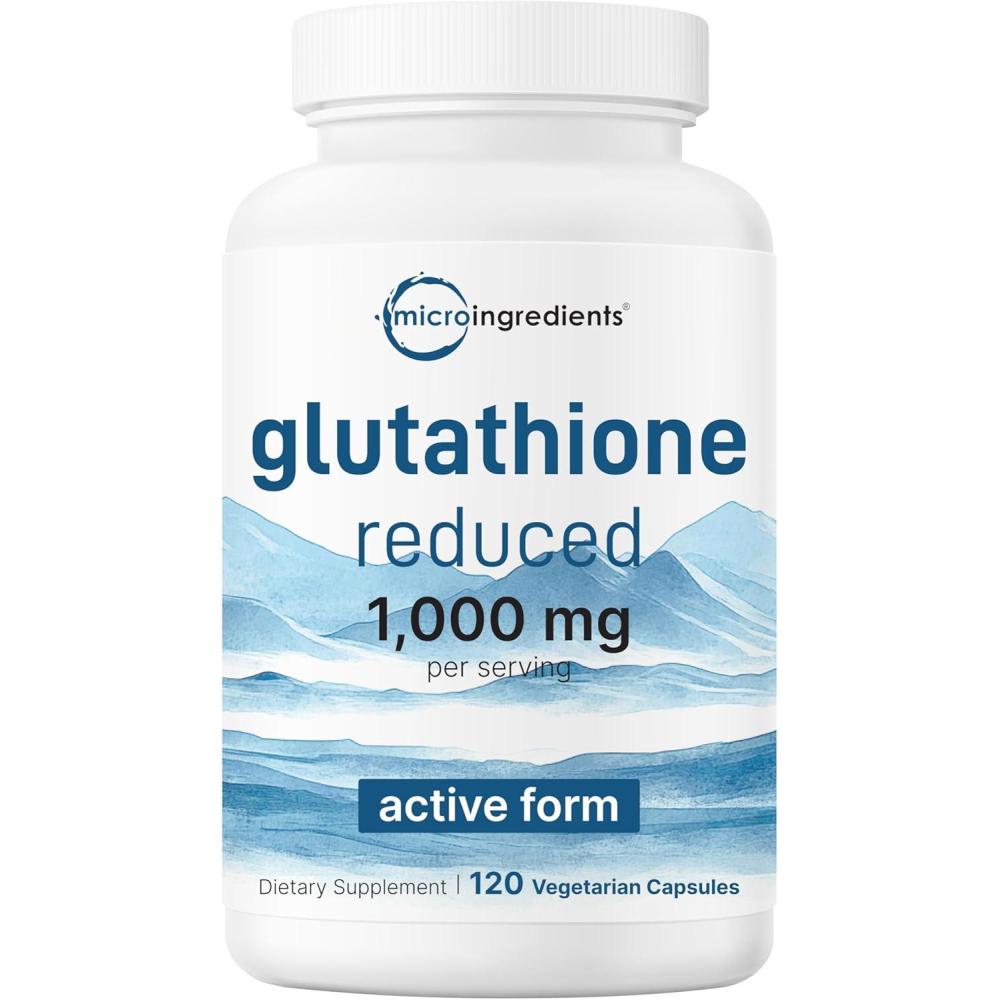 image:imageMicro Ingredients Glutathione 1000mg 120 Veggie Capsules Extra Strength Reduced Glutathione Active Antioxidant Form Liver Health amp Immune Support Supplement NonGMO Gluten Free Vegan