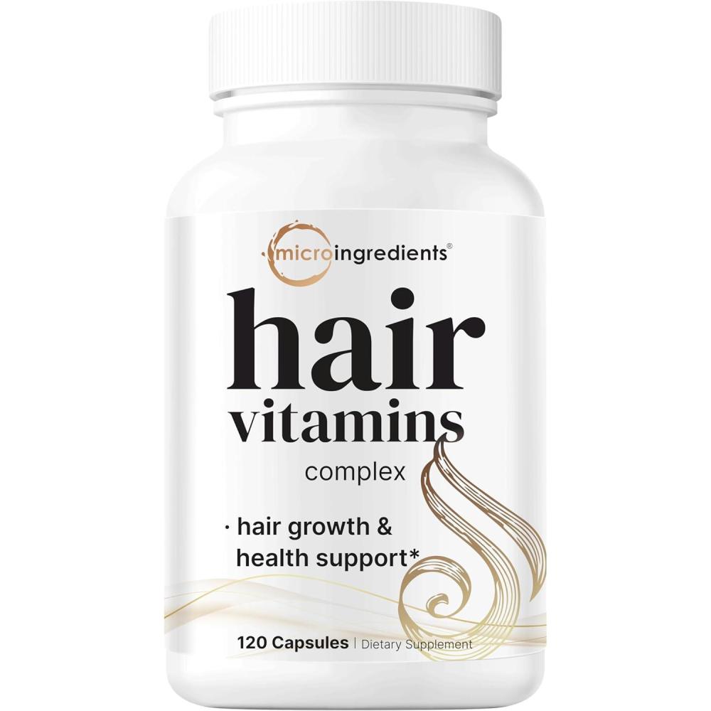 image:imageMicro Ingredients Hair Growth Vitamins for Women amp Men 120 Capsules  14in1 Formula with Biotin Collagen Keratin Saw Palmetto amp More  Thicker Fuller Nourishes Thinning amp Loss Hair Support120 Count Pack of 1