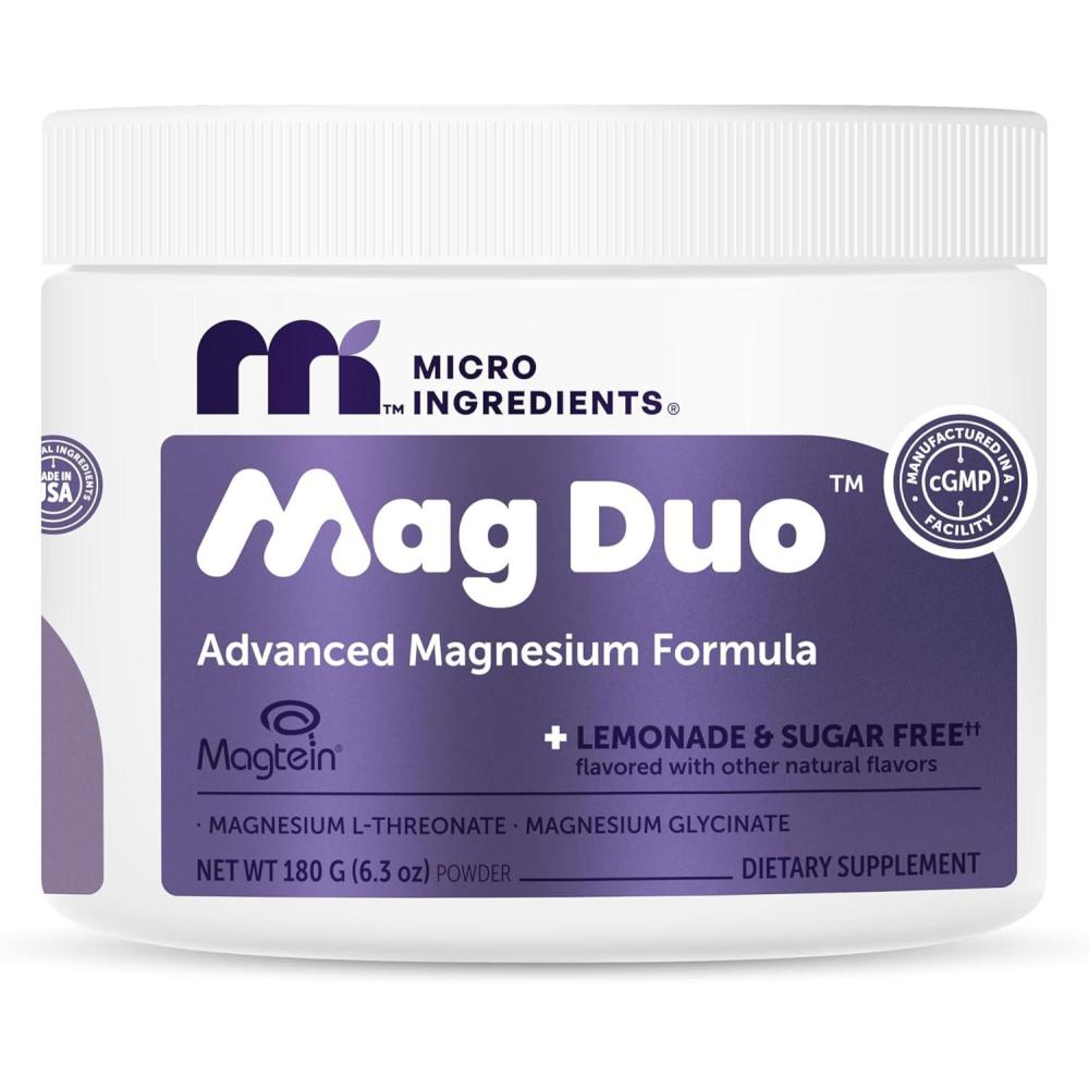 image:imageMicro Ingredients Mag Duo Magtein Magnesium LThreonate amp Magnesium Glycinate Powder Restful Sleep Calm amp Focus Support 2in1 Advanced Magnesium Formula SugarFree Lemonade Flavor