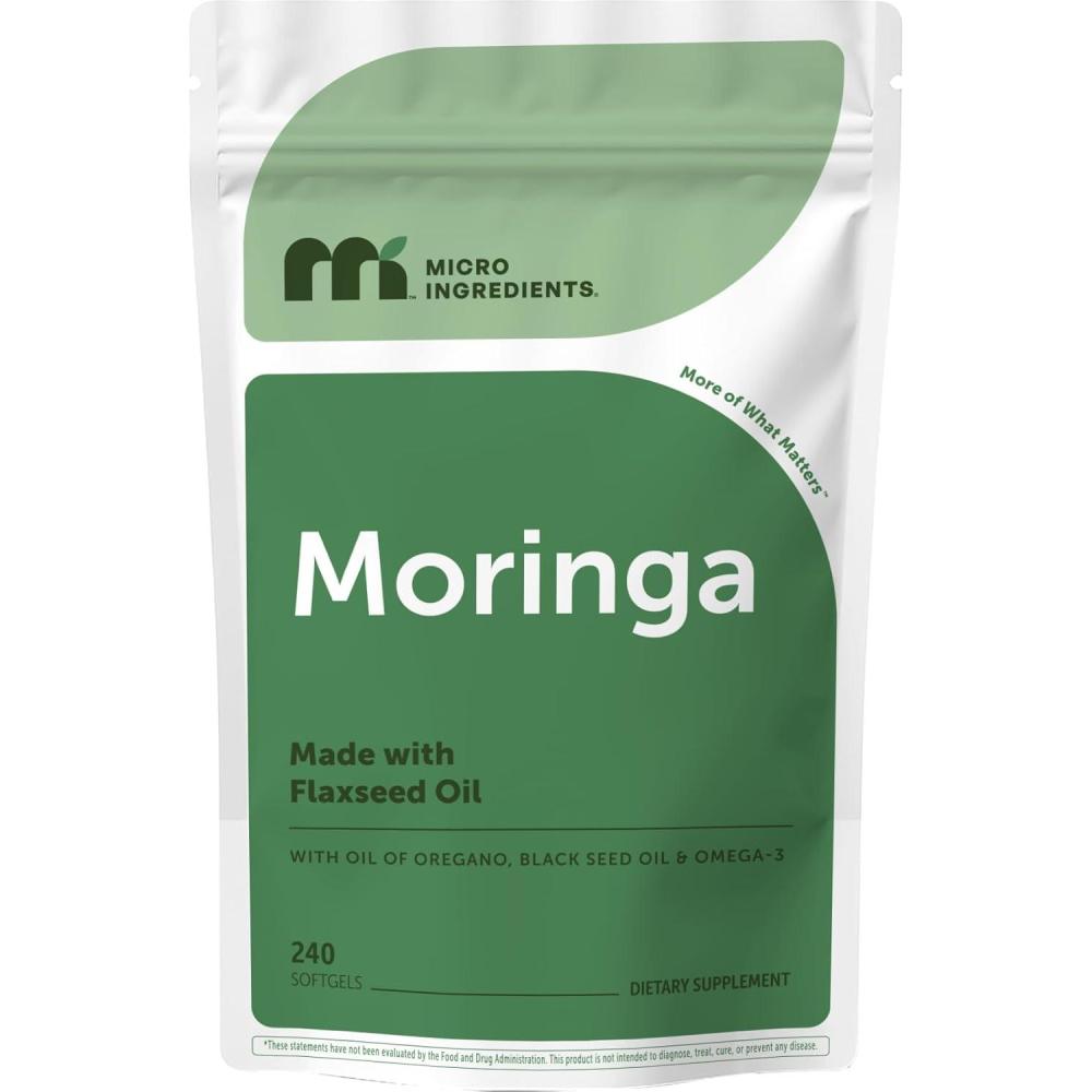image:imageMicro Ingredients Moringa Leaf Extract 500mg per Serving 240 Softgels 4in1 with Omega3 Oil of Oregano amp Black Seed Oil 4 Month Supply NonGMO