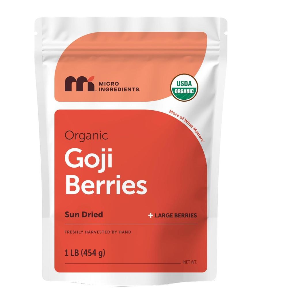 image:imageMicro Ingredients Organic Goji Berries 1lb 16oz Large Whole SunDried Berries Raw Superfood Wolfberries Natural Flavor for Trail Mix Juice amp Tea Sulfate Free Vegan Friendly NonGMO16 Ounce Pack of 1