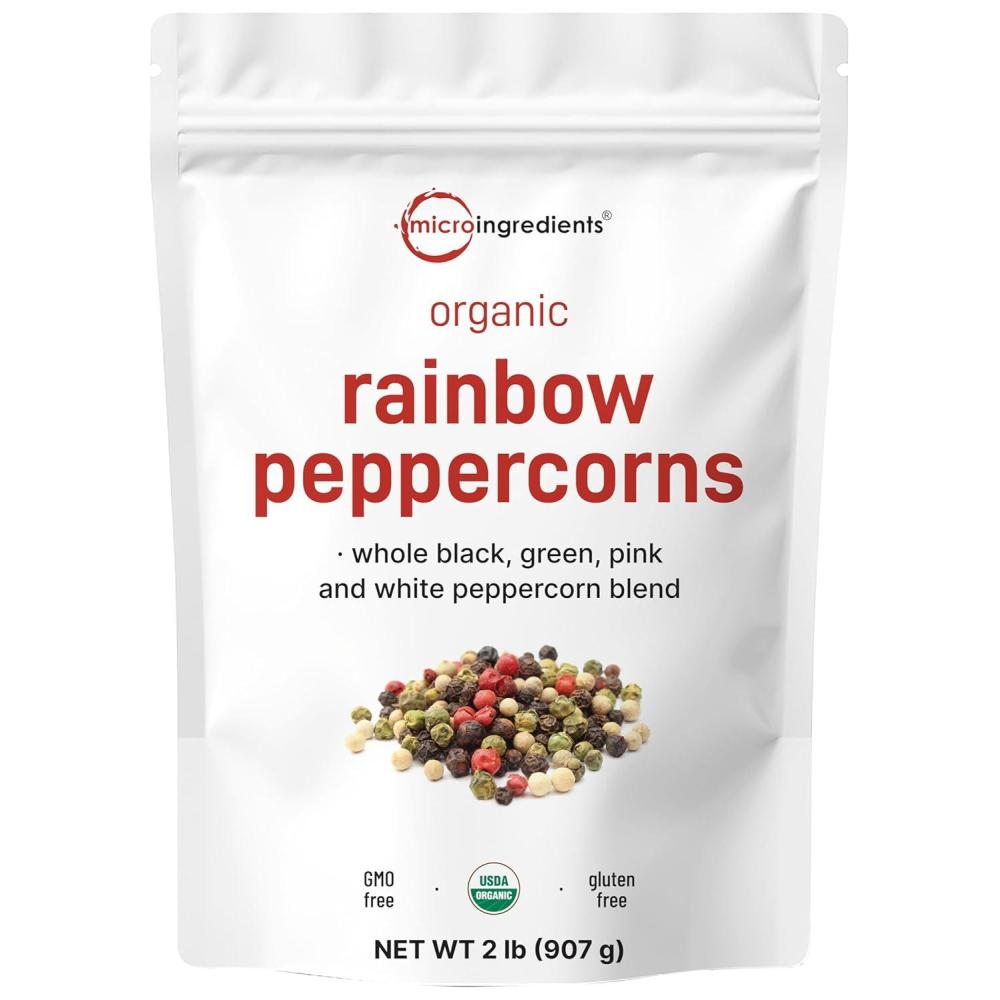 image:imageMicro Ingredients Organic Whole Rainbow Peppercorns 2lbs Premium Whole Peppercorns for Grinder Refill Great for Seasonings Meats amp Vegetables Additive Free NonGMO Bulk Supply