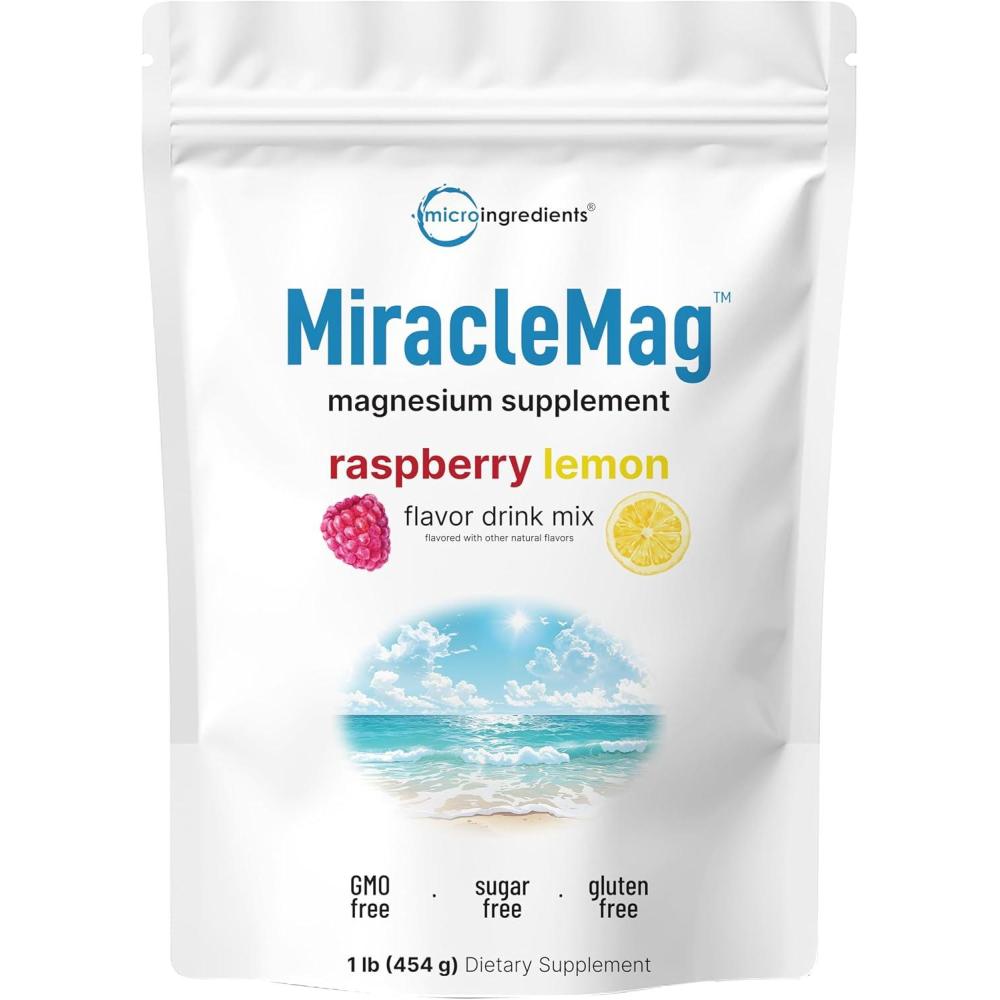 image:imageMiracleMag Calm Magnesium Powder 1lb  Magnesium Citrate Supplement  Sweet Raspberry Lemon Flavored  Calm amp Relaxation Mineral Support  Easily Absorbed Ionic Form  NonGMO Vegan Sugar Free