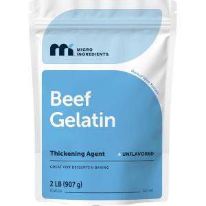 Beef Gelatin Powder, 1lb | Premium Source from Grass-Fed & Pasture Raised Beef | Unflavored Thickening Agent for Cooking & Baking | Natural Protein & Collagen | Non-GMO, Gluten Frees(32 Ounce (Pack of 1))