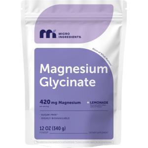 Magnesium Powder, 420mg Per Serving, 12oz (56 Servings) | Sugar Free Lemonade Flavor | Magnesium Glycinate Powder Supplement with Elemental Form | Chelated Minerals | Non-GMO, Vegan
