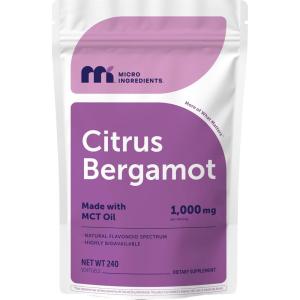 Micro Ingredients Citrus Bergamot Extract 1,000 mg with MCT Oil, 240 Softgels, 80-Day Supply | with Naturally Occurring Flavonoids & Polyphenols | Non-GMO, Gluten Free, No Soy