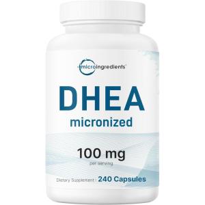 Micro Ingredients DHEA Micronized, Maximum Potency, 240 Capsules | 100 mg per Serving | for Men & Women | Non-GMO, Third-Party Lab Tested, cGMP Manufactured