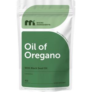 Micro Ingredients Oil of Oregano Softgels, 300 Count | 2 in 1 Formulated with Black Seed Oil | 4X Strength Carvacrol & Thymoquinone | Plant Based, Non-GMO(450 Count (Pack of 1))