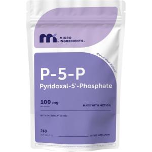 Micro Ingredients P5P Vitamin B6 100mg Per Serving, 240 Softgels | Pyridoxal-5-Phosphate Supplement with Methylated B12 | Made with MCT Oil | 4-Month Supply | Non-GMO, Gluten Free