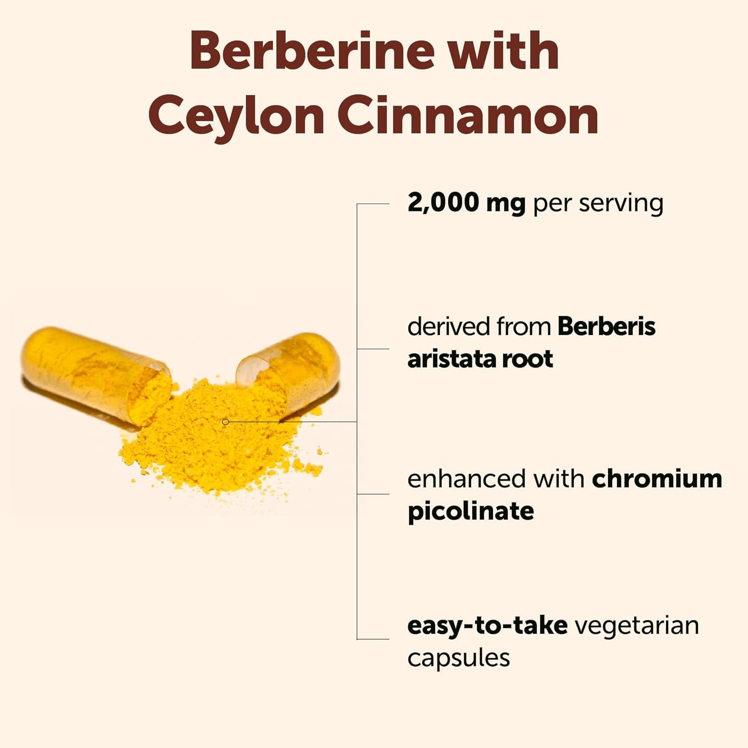 image:imageMicro Ingredients Berberine with Ceylon Cinnamon 2000 mg Per Serving 240 Vegetarian Capsules Berberine Supplement with Chromium Picolinate amp Ceylon Cinnamon NonGMO