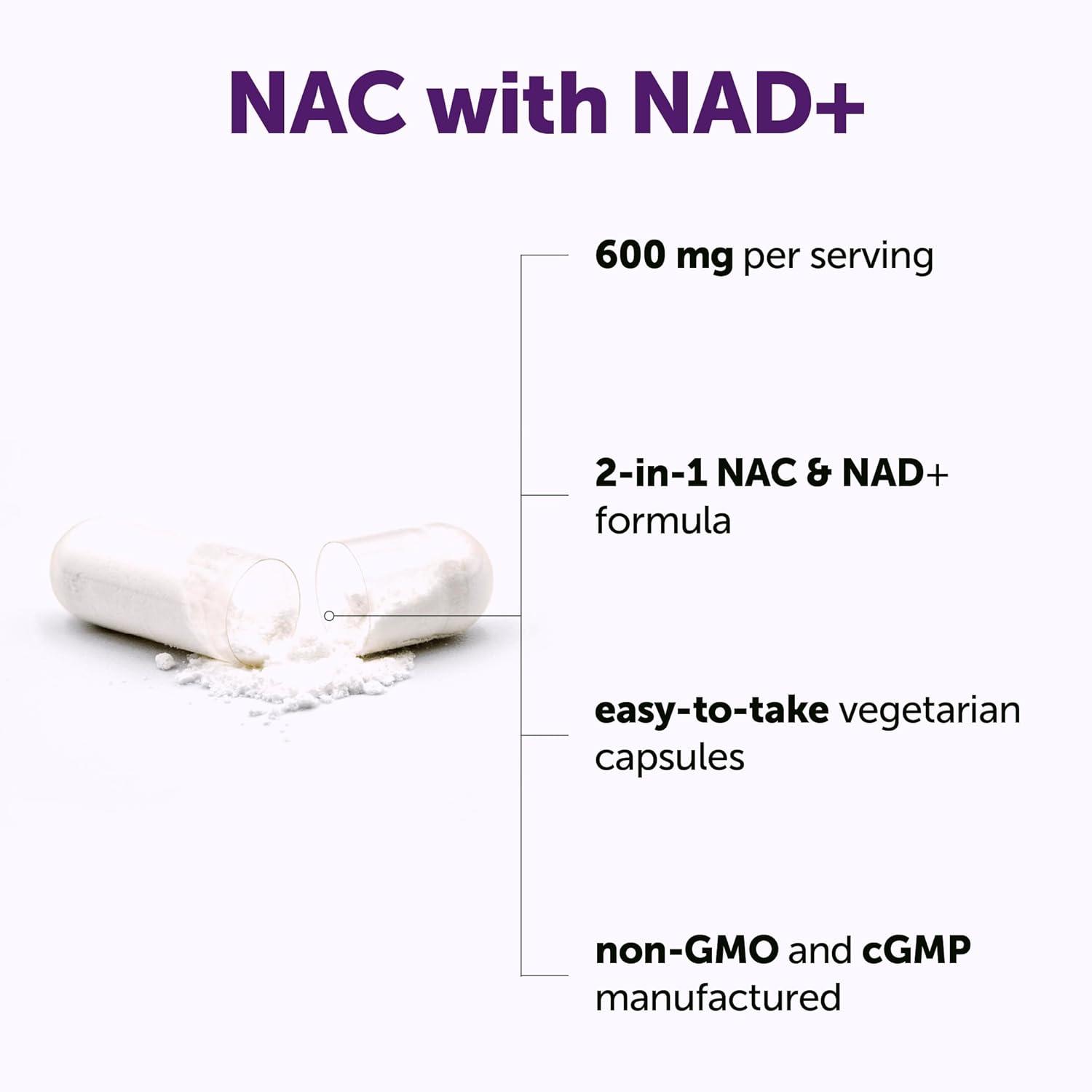 image:imageMicro Ingredients NAC with NAD 600 mg Per Serving 240 Vegetarian Capsules 2in1 NAcetylLCysteine with Nicotinamide Adenine Dinucleotide NonGMO Gluten Free