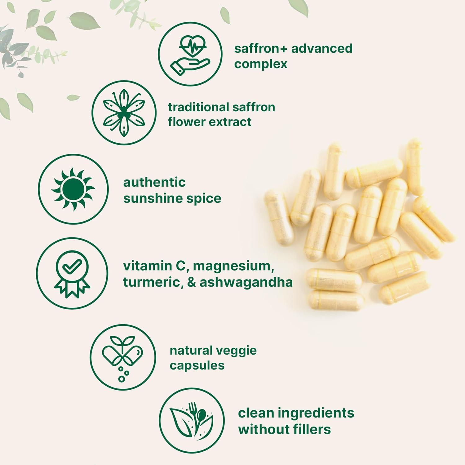 image:imageMicro Ingredients Saffron Advanced Supplements 60 Veggie Capsules 10in1 with Saffron Extract High Absorption FatSoluble Vitamin C Magnesium Turmeric amp KSM66 Ashwagandha Filler Free