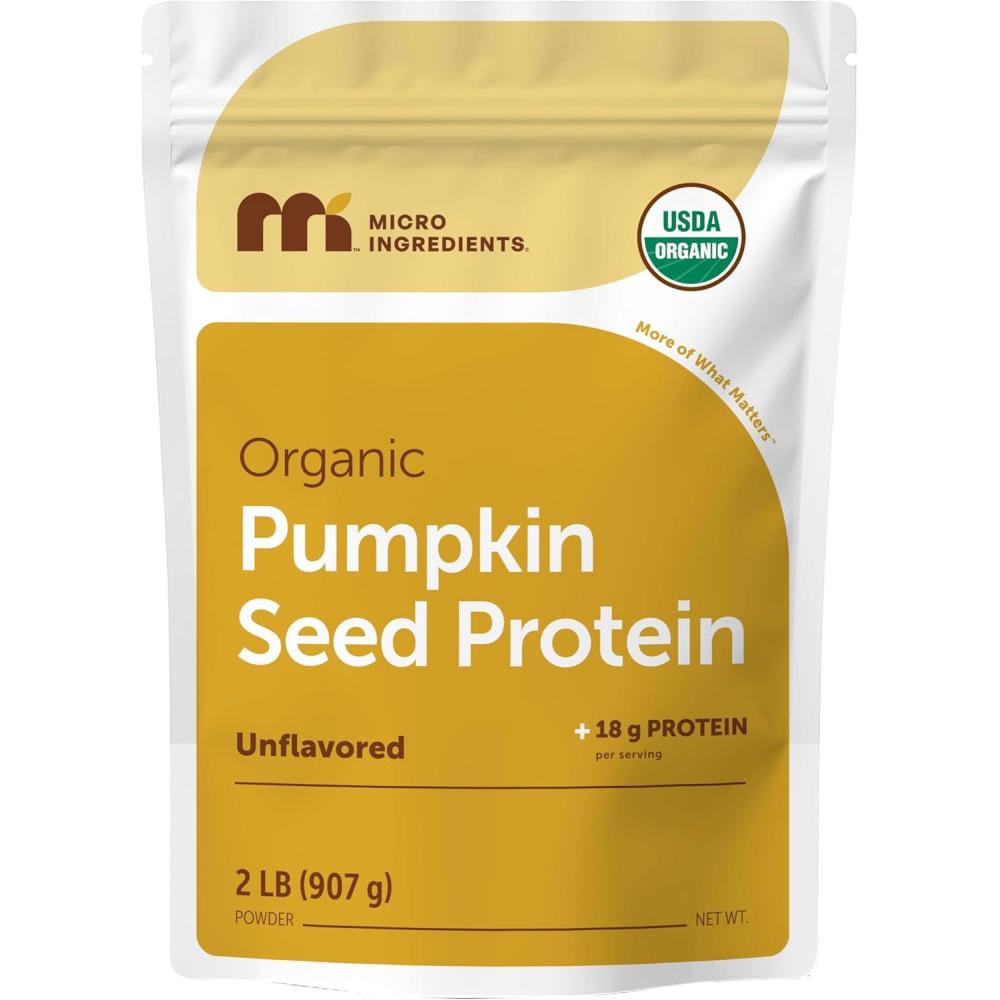 image:imageMicro Ingredients Organic Pumpkin Seed Protein Powder 2lb Raw PlantBased Protein SingleIngredient Powder Smooth Texture amp Versatile Use NonGMO Soy Free