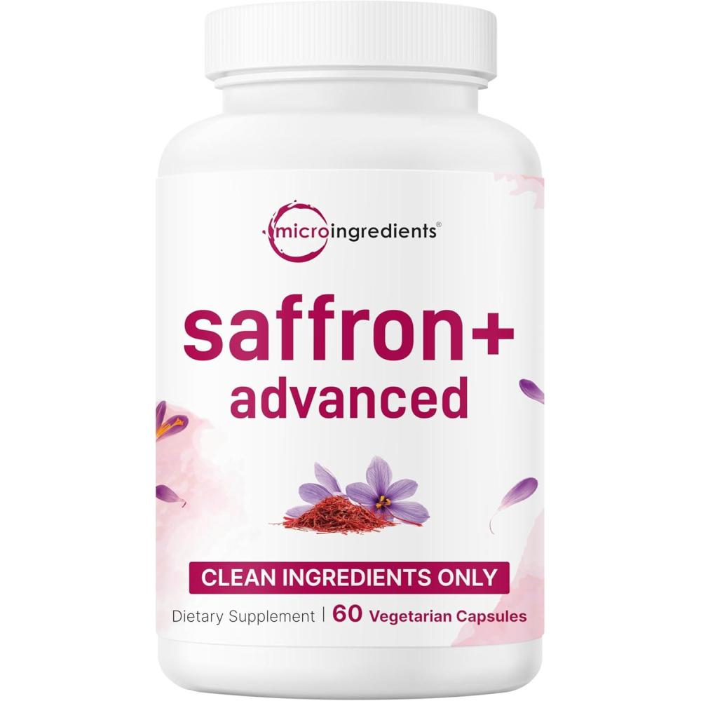 image:imageMicro Ingredients Saffron Advanced Supplements 60 Veggie Capsules 10in1 with Saffron Extract High Absorption FatSoluble Vitamin C Magnesium Turmeric amp KSM66 Ashwagandha Filler Free