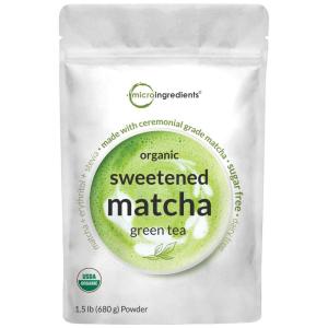 Organic Sweet Matcha Powder, 24 Ounce, Sugar Free Matcha Latte Powder, Ceremonial Grade | First Harvest Authentic Japanese Origin | Barista Style for Smoothies, Lattes, and Baking