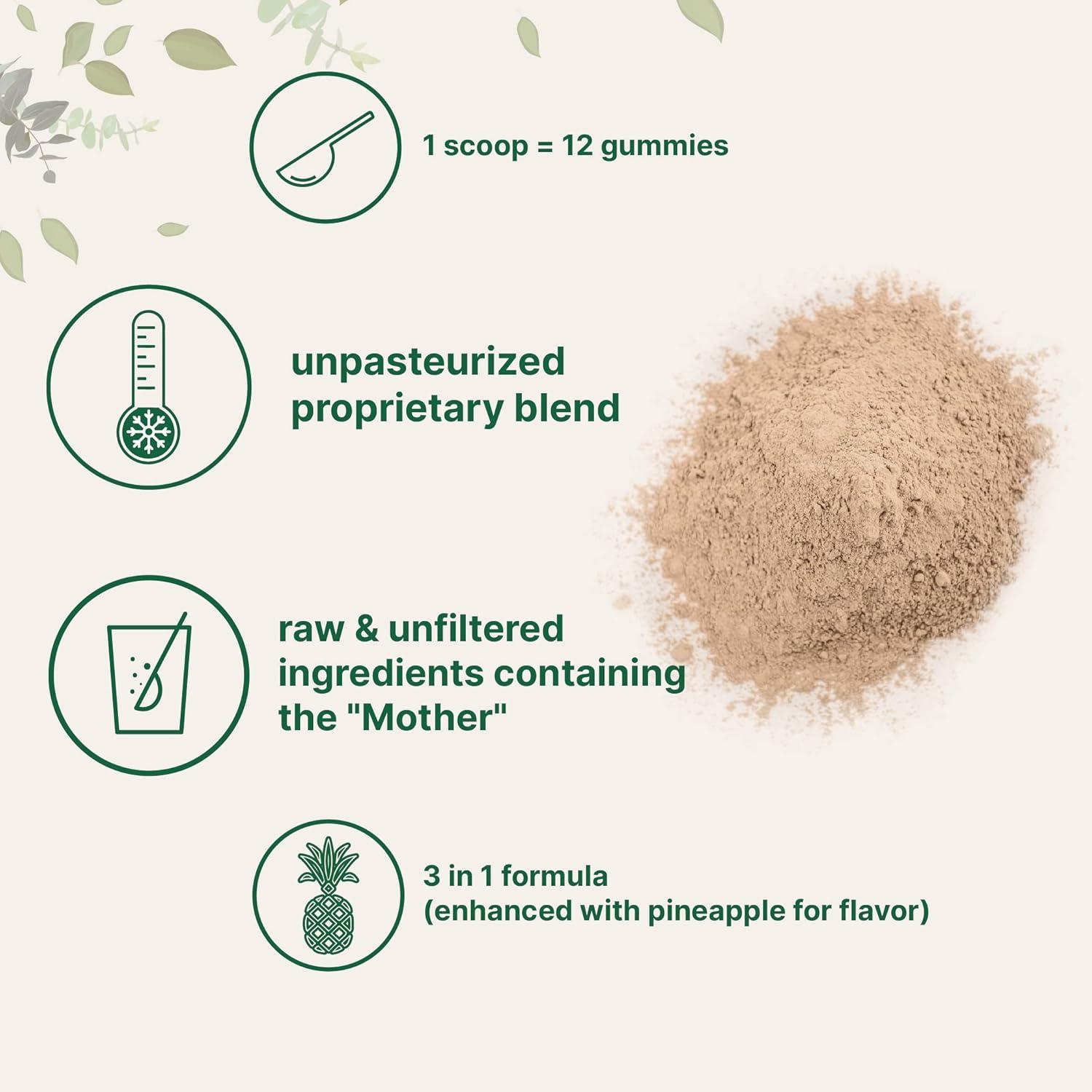 image:imageOrganic Apple Cider Vinegar Powder with the Mother Water Soluble 10 Ounce 6000mg Per Serving PlantBased Raw Unfiltered Unpasteurized Blend with Organic Beet Juice amp Inulin Vegan