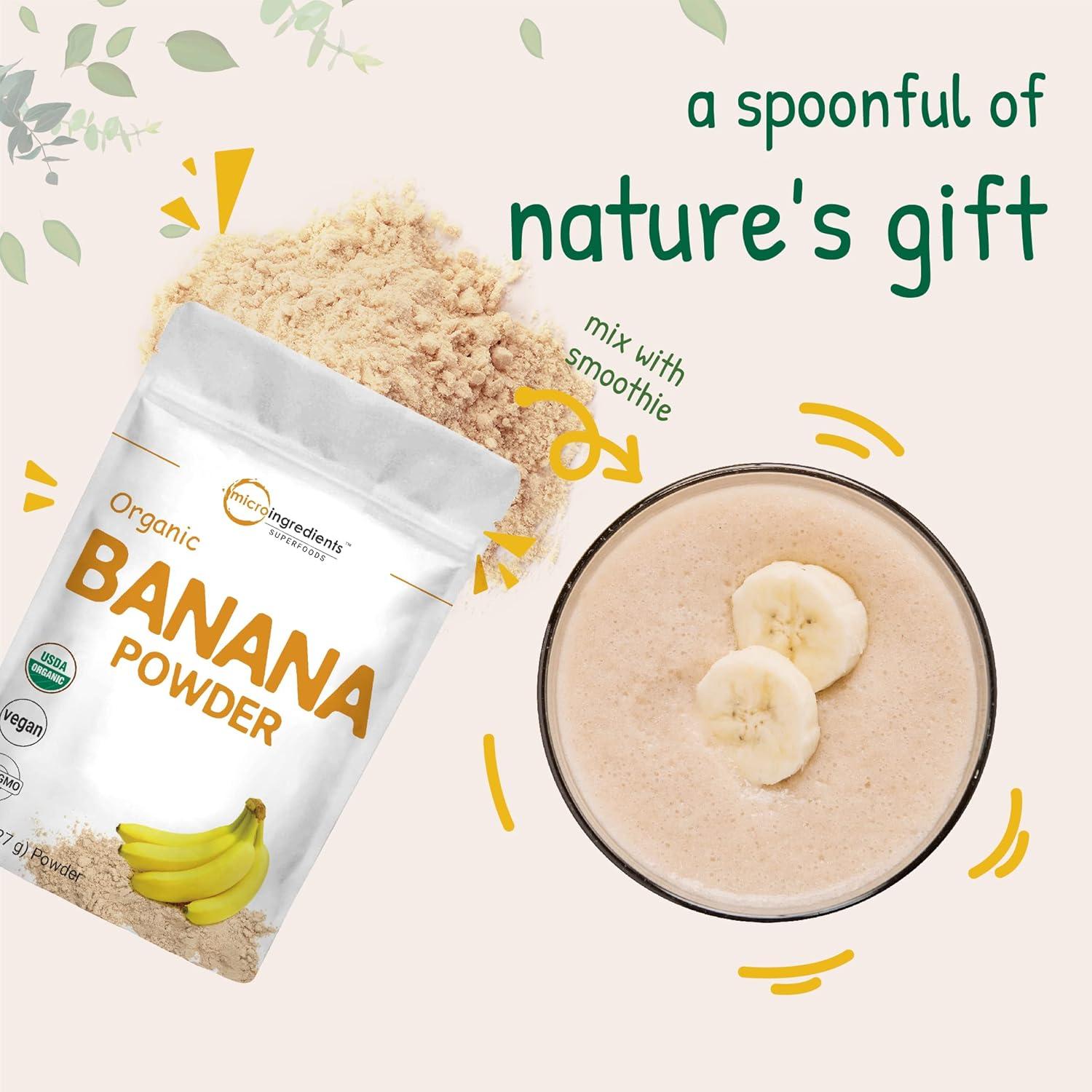 image:imageOrganic Banana Powder 8 Ounce Freeze Dried Rich in Dietary Fibers and Vitamins Excellent source of Potassium for heart health Best Flavor for Smoothie Milk Drinks Cooking and Baking