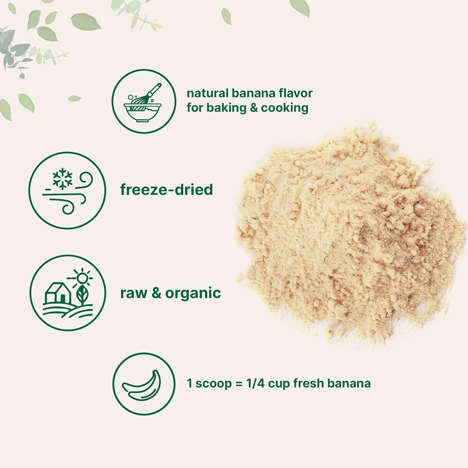 image:imageOrganic Banana Powder 8 Ounce Freeze Dried Rich in Dietary Fibers and Vitamins Excellent source of Potassium for heart health Best Flavor for Smoothie Milk Drinks Cooking and Baking