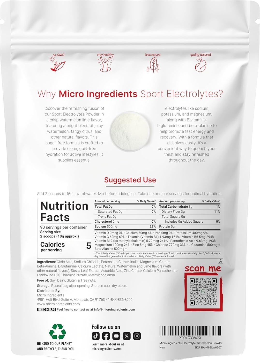image:imageElectrolytes Powder 2 lbs 90 Servings Sugar Free Workout Hydration Potassium Sodium Magnesium LGlutamine BetaAlanine amp B Complex Berry Punch Flavor NonGMO Gluten FreeWatermelon Lime